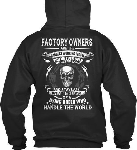 Factory Owners Jet Black T-Shirt Back