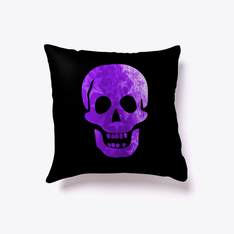 Purple Starshine Skull Halloween Pillow Black T-Shirt Front