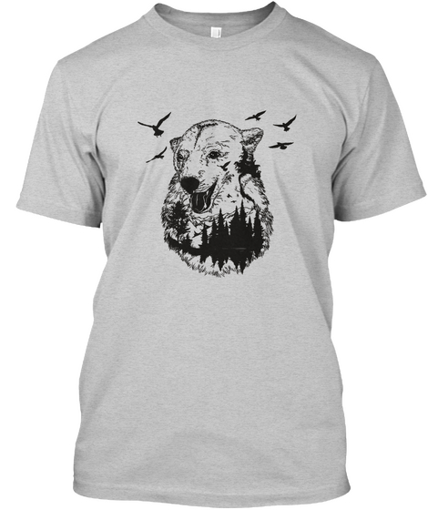 Mountain Wolf   Hiking Tees Light Steel Camiseta Front