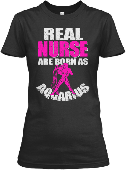 Nurse Shirt   Aquarius Black Camiseta Front