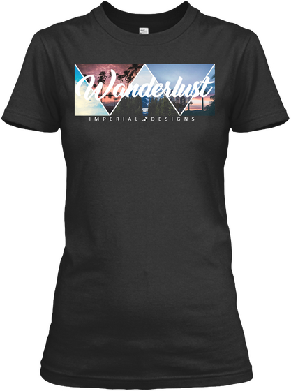 "Wanderlust" Women's Tee Black T-Shirt Front