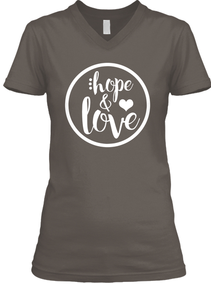 Hope And Love #Be Bold For Change Asphalt T-Shirt Front