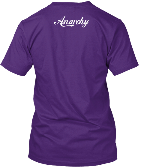 Anarchy Merch Purple T-Shirt Back