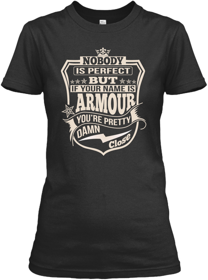 Nobody Perfect Armour Thing Shirts Black T-Shirt Front