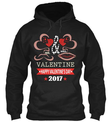 Mr And Mrs Valentines T Shirts Black T-Shirt Front