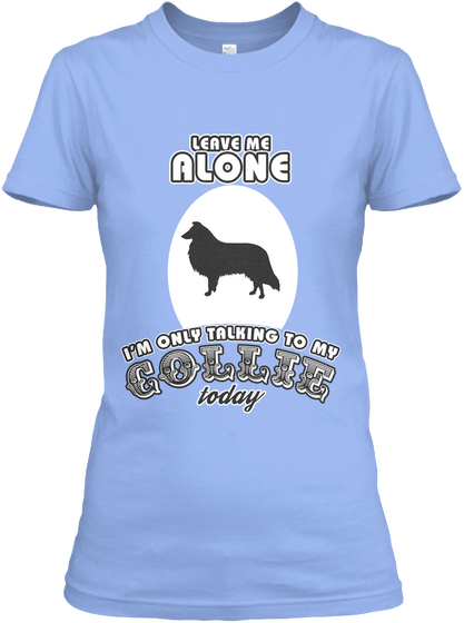 Border Collie Light Blue T-Shirt Front