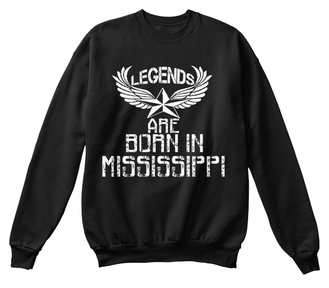 Legends Are Born In Mississippi Black Maglietta Front