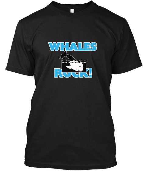 Whales Rock! Black áo T-Shirt Front