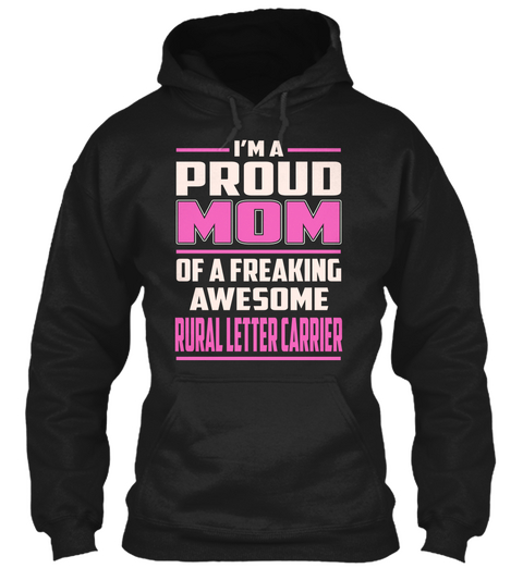 Rural Letter Carrier   Proud Mom Black áo T-Shirt Front