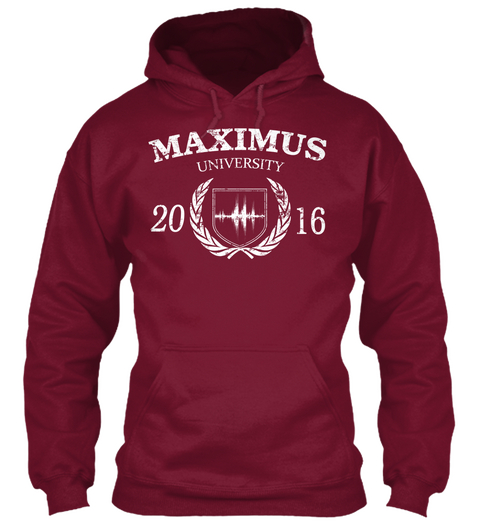 Maximus University 2016 Burgundy Maglietta Front