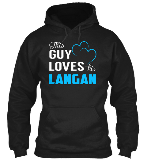 Guy Loves Langan   Name Shirts Black Camiseta Front