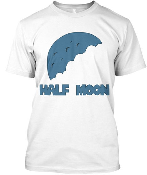 Half Moon White áo T-Shirt Front