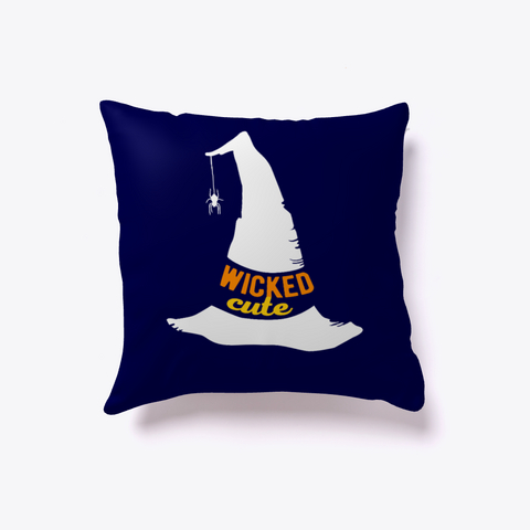 Funny Wicked Cute Halloween  Pillow Dark Navy T-Shirt Front