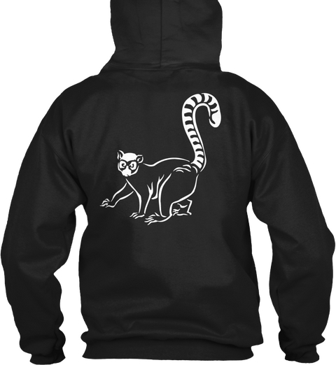 "Save The Lemurs" Tees &Amp; Hoodies Black T-Shirt Back
