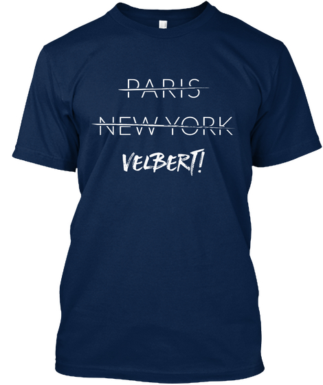 Paris New York Velbert Navy Camiseta Front