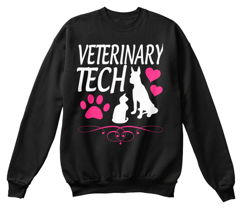 Veterinary Tech Black T-Shirt Front