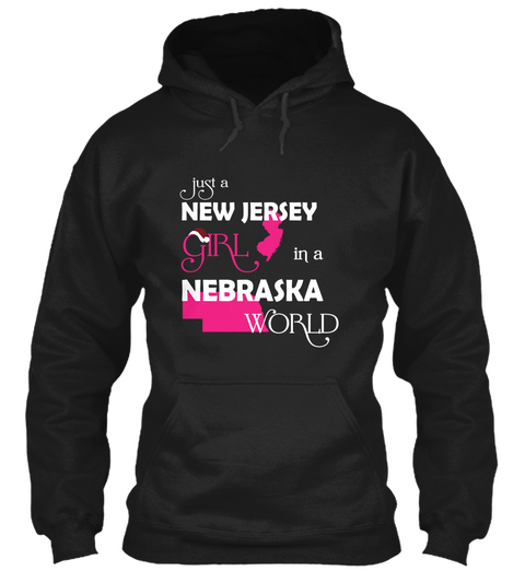 Just A New Jersy Girl It's Nebraska World Black Camiseta Front