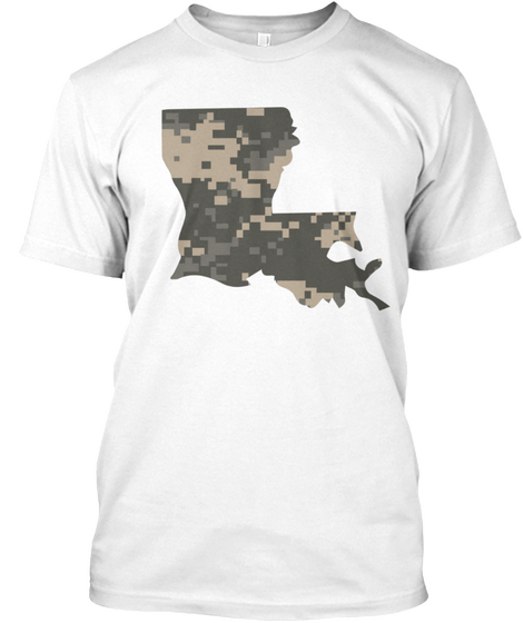 Louisiana Digital Camo White Camiseta Front