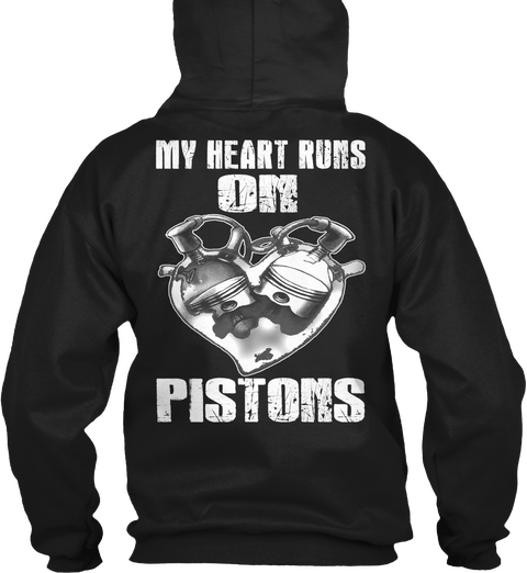  My Heart Runs On Pistons Black Camiseta Back
