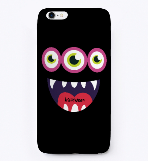 Three Eyes Ball Halloween Phone Case Black Camiseta Front