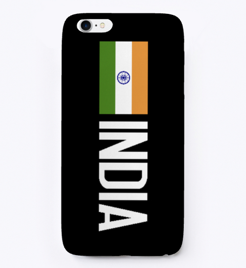 Indian Flag   India Black T-Shirt Front