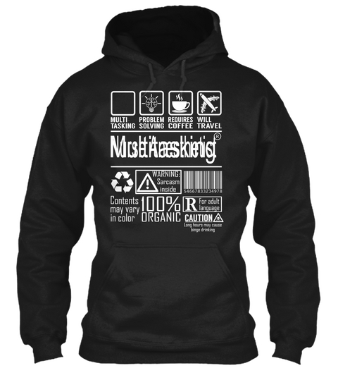 Nurse Anesthetist   Multi Tasking Black Camiseta Front