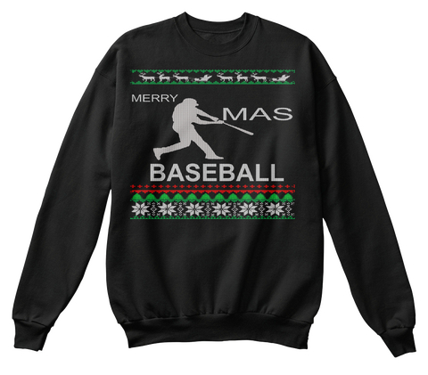 Merry Mas Baseball Black Camiseta Front