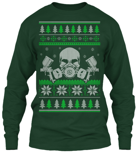 Painter   Christmas Sweater Style Tee Forest Green Maglietta Front