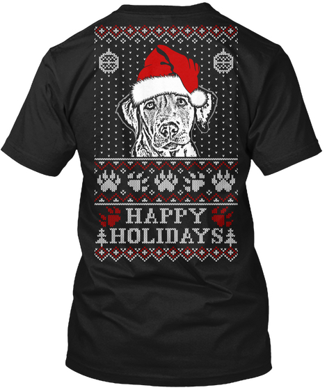 Happy
Holidays Black T-Shirt Back