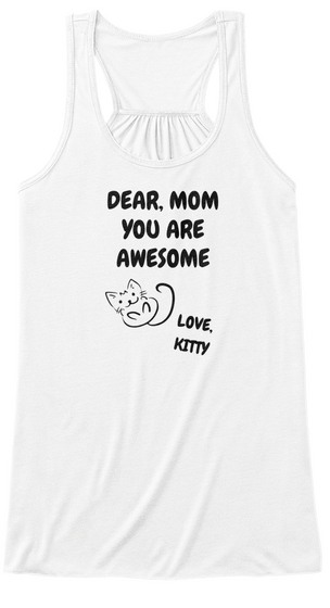 Happy Mother's Day Cat Mom White Kaos Front