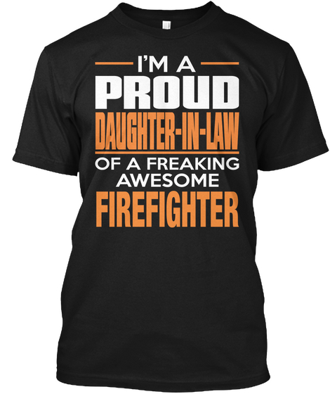 Firefighter Black T-Shirt Front