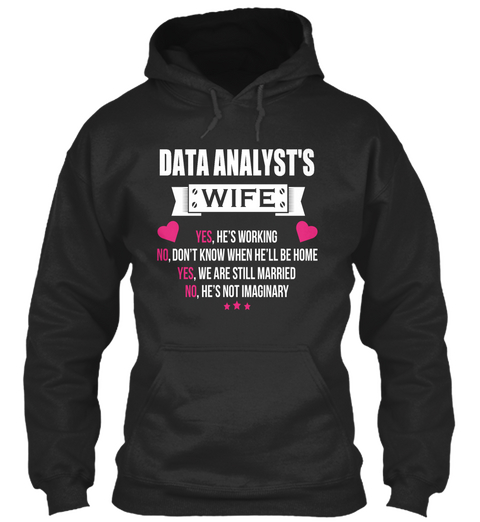 Data Analyst Jet Black T-Shirt Front