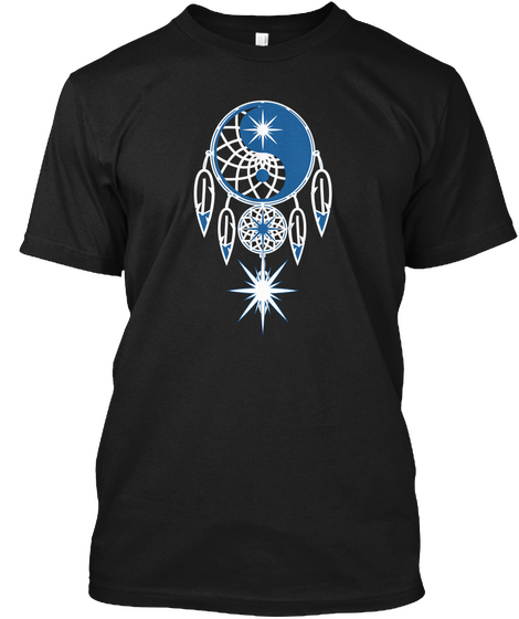 Yin Yang Dream Catcher Black T-Shirt Front