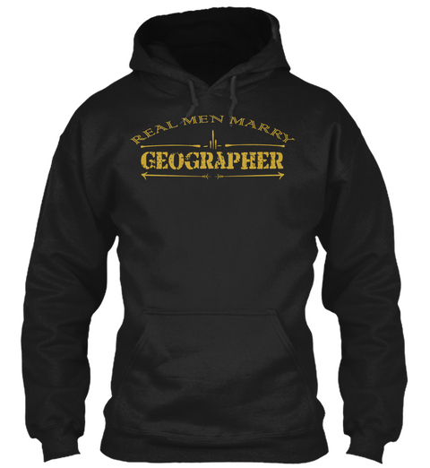Real Men Marry Geographer Black Camiseta Front