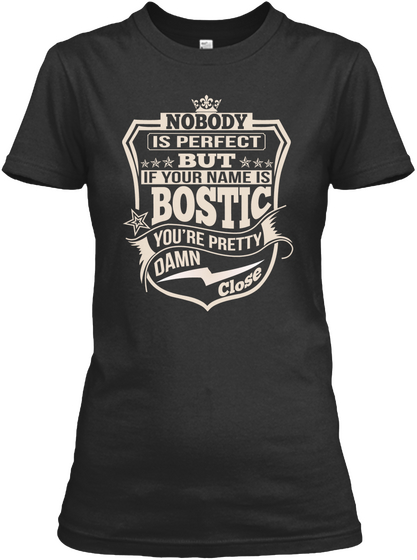 Nobody Perfect Bostic Thing Shirts Black T-Shirt Front