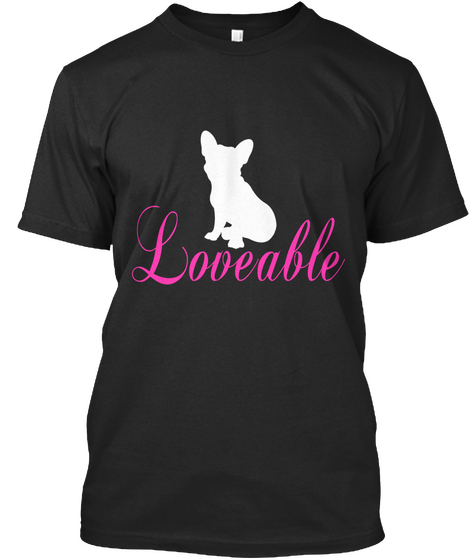 Loveable French Bulldog Shirt Black T-Shirt Front