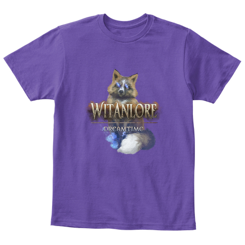 Kids Fox Totem Tee Purple  T-Shirt Front