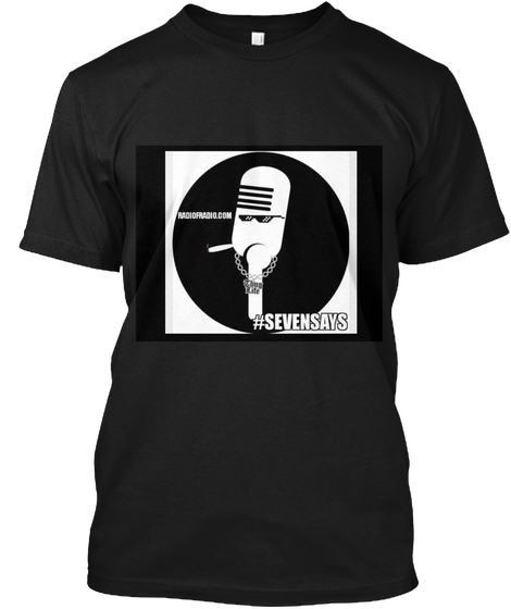 #Seven Says Black T-Shirt Front