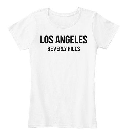 Los Angeles Beverly Hills White Maglietta Front