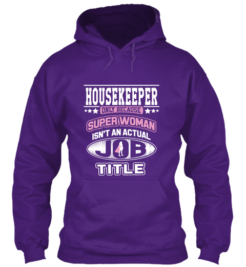 Super Woman Housekeeper Purple Kaos Front