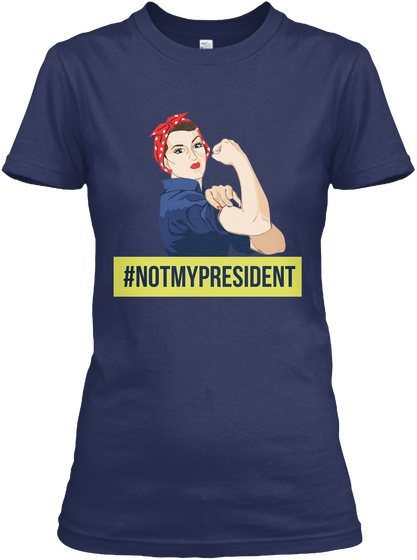#Notmypresident Navy Camiseta Front