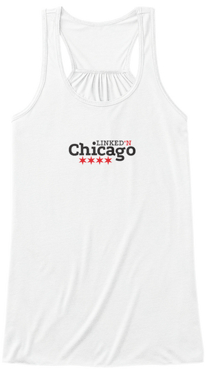 Linked'n Chicago White T-Shirt Front