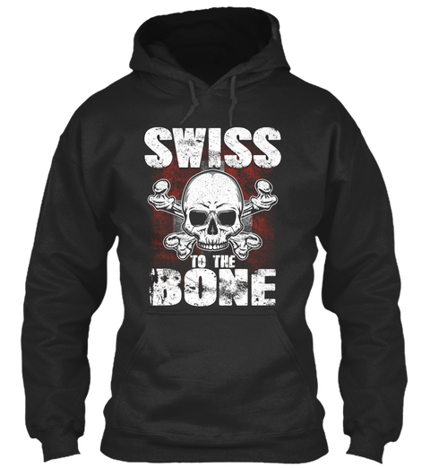 Swiss To The Bone Jet Black T-Shirt Front