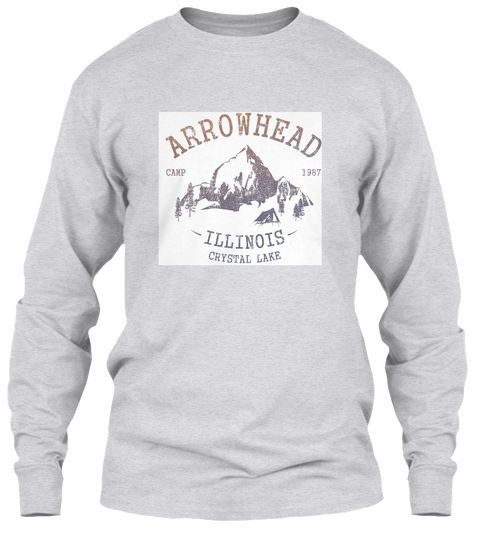 Arrowhead Camp 1987 Illinois Crystal Lake Ash Grey Camiseta Front