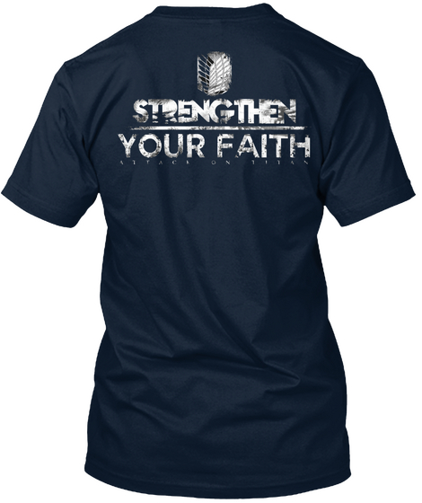 Strengthen Your Faith New Navy Maglietta Back