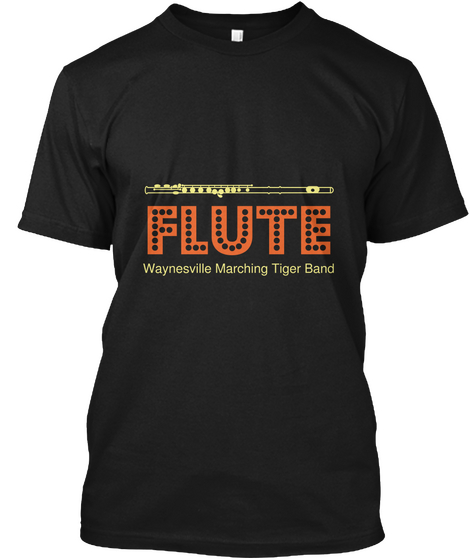 Flute Waynesville Marching Tiger Band Black áo T-Shirt Front