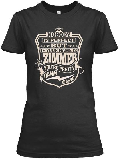 Nobody Perfect Zimmer Thing Shirts Black T-Shirt Front