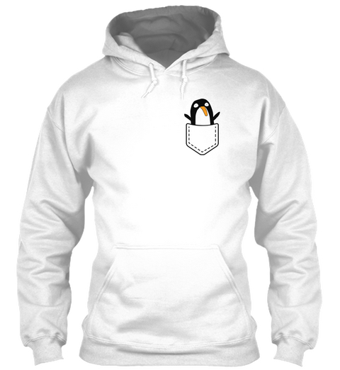 Pocket Penguin T Shirt White Kaos Front