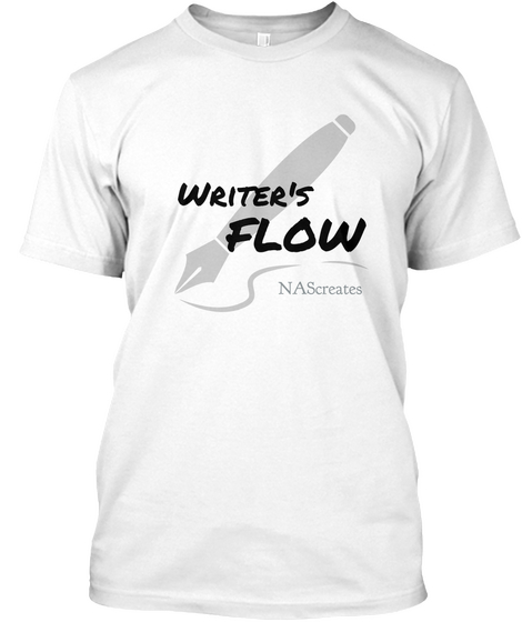Writer's Flow Nascreates White Maglietta Front