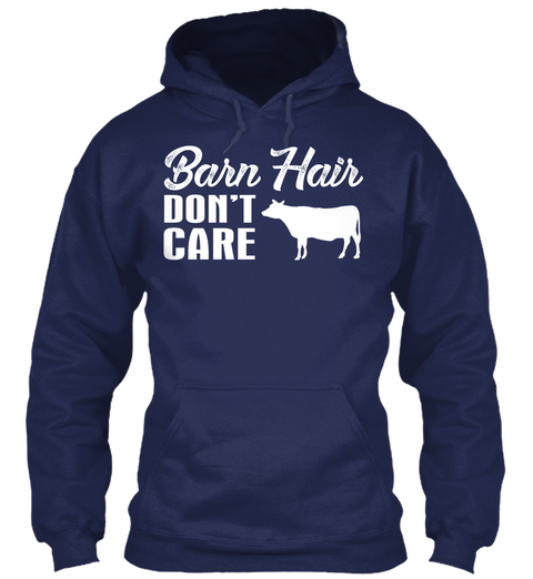 Barn Hair Don't Care Navy Camiseta Front